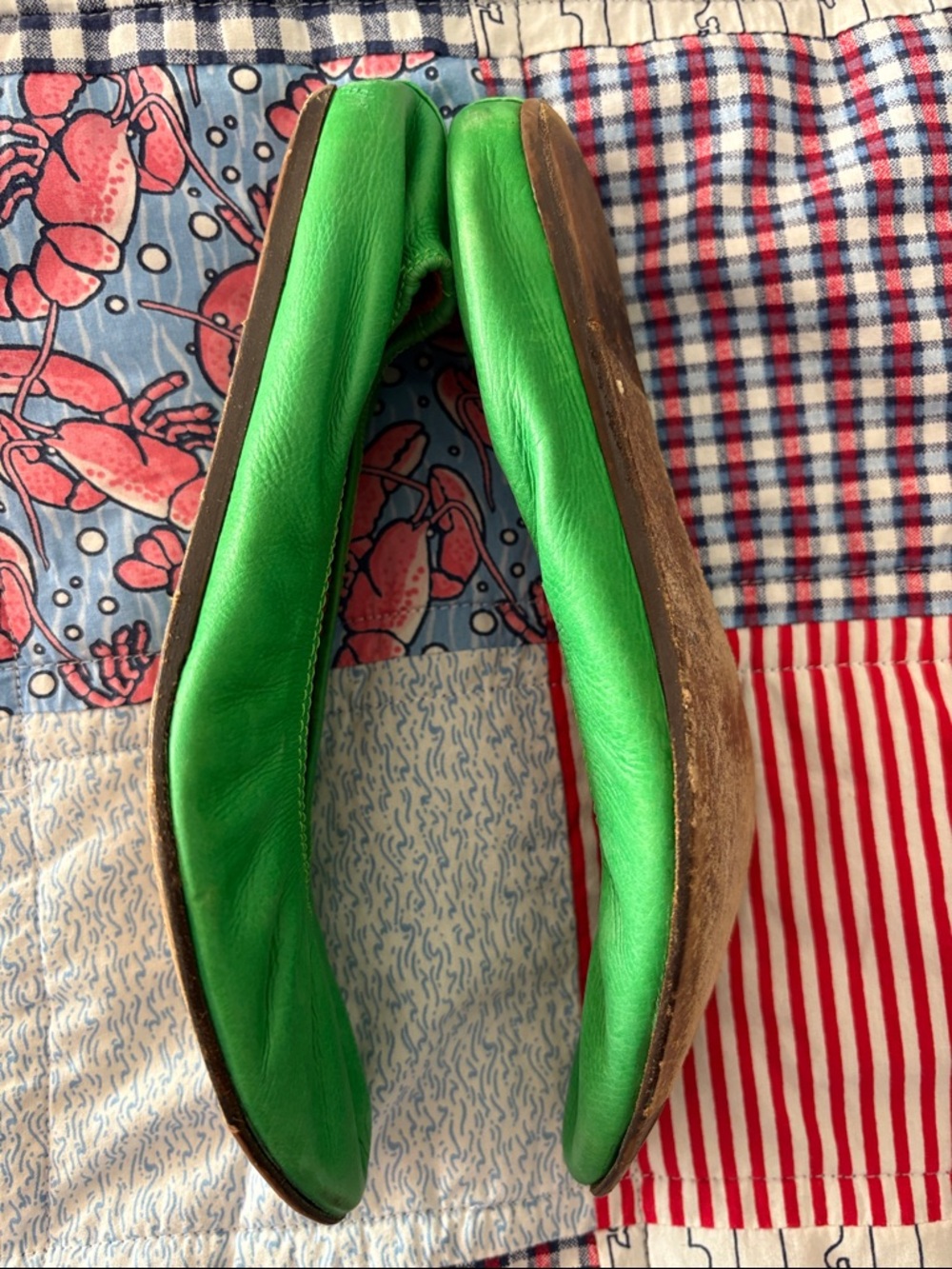 Lanvin Bright Green Leather Ballet Flats - Picture 6 of 13